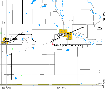 Elk Falls township, KS map