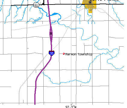 Harmon township, KS map