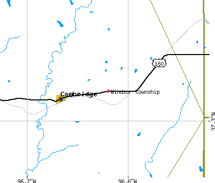 Windsor township, KS map