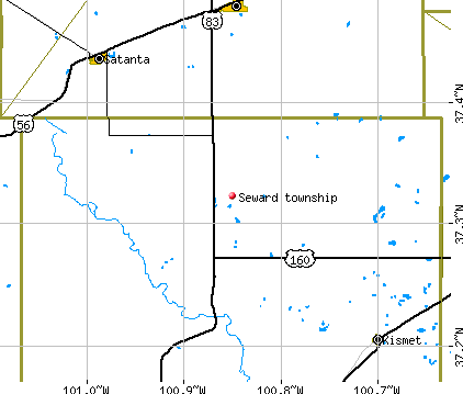 Seward township, KS map