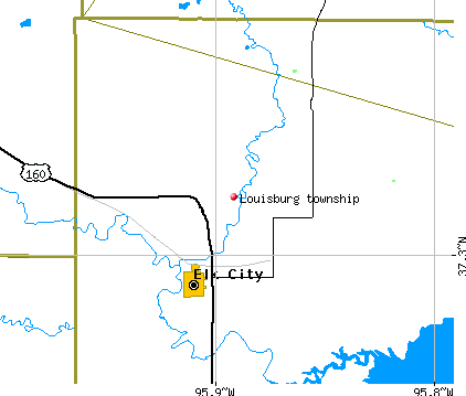 Louisburg township, KS map