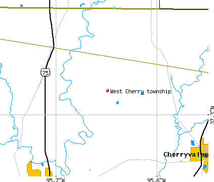West Cherry township, KS map