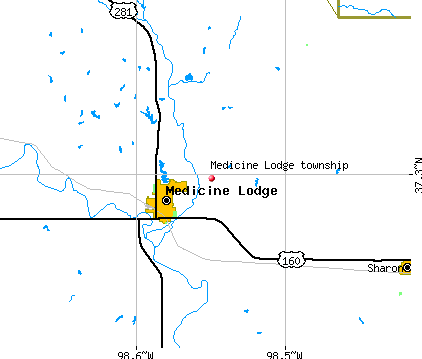 Medicine Lodge township, KS map