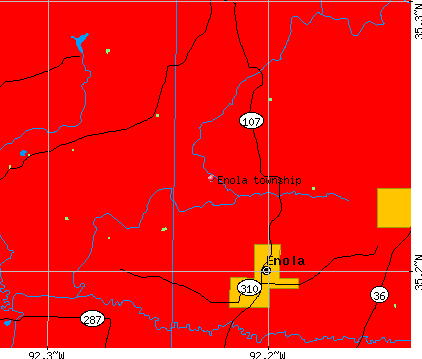 Enola township, AR map