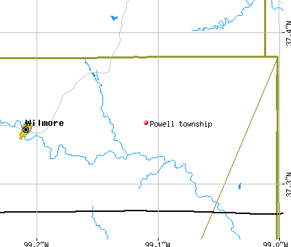 Powell township, KS map