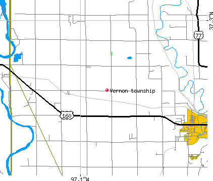 Vernon township, KS map