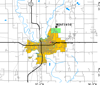 Walnut township, KS map
