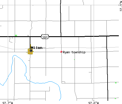 Ryan township, KS map