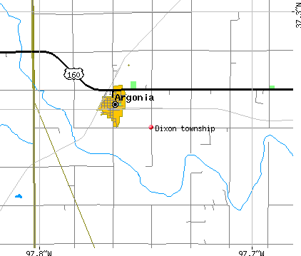 Dixon township, KS map