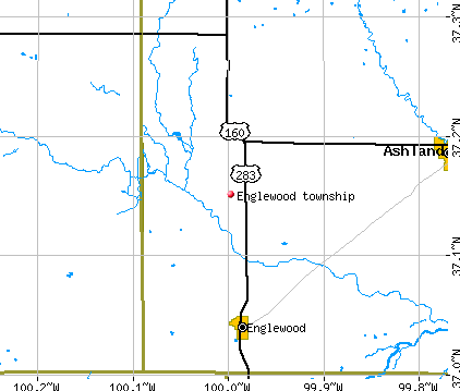 Englewood township, KS map