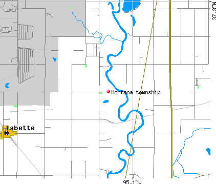 Montana township, KS map
