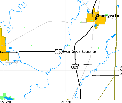 Drum Creek township, KS map