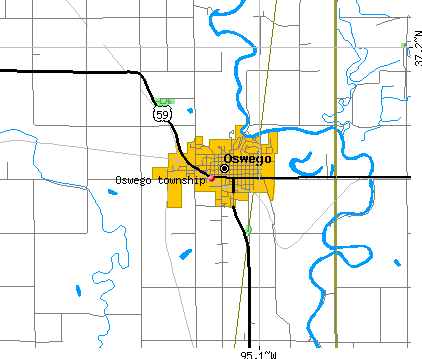 Oswego township, KS map