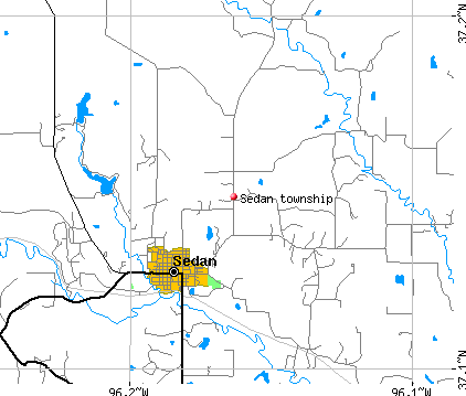 Sedan township, KS map