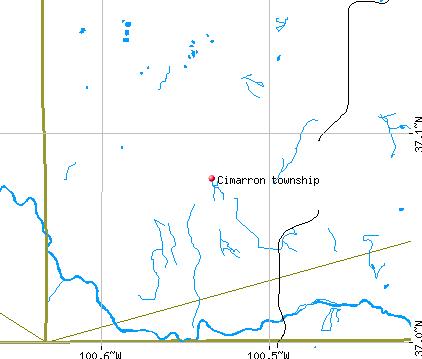 Cimarron township, KS map