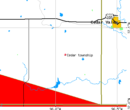 Cedar township, KS map