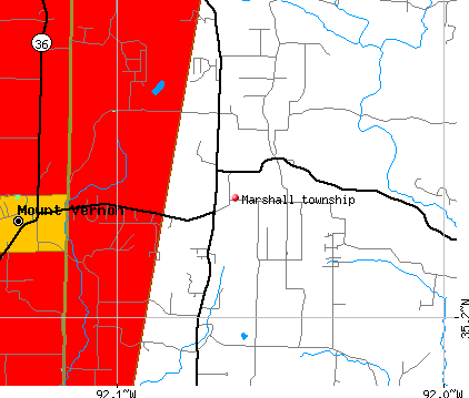 Marshall township, AR map