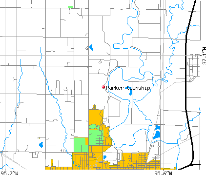 Parker township, KS map