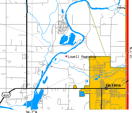 Lowell township, KS map