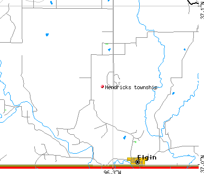 Hendricks township, KS map