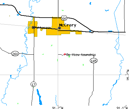 De View township, AR map