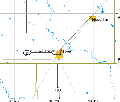 Kiowa township, KS map