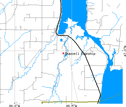 Chassell township, MI map