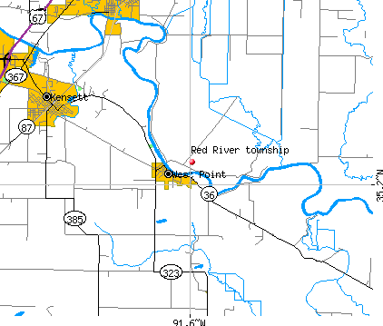 Red River township, AR map