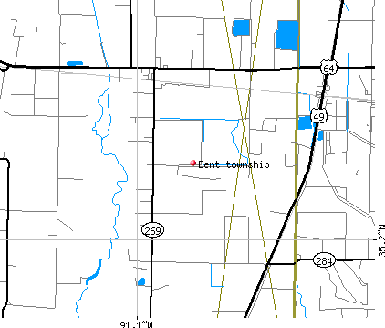 Dent township, AR map