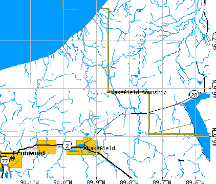 Wakefield township, MI map