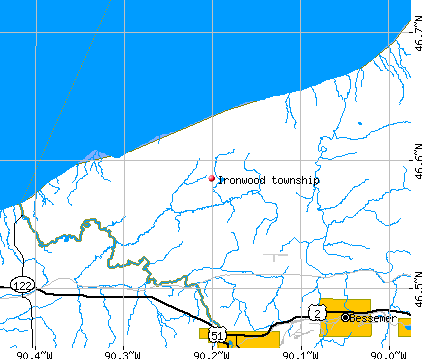 Ironwood township, MI map