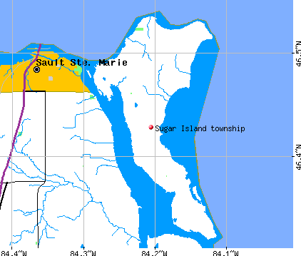 Sugar Island township, MI map