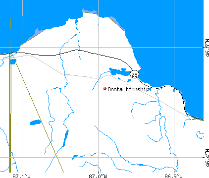 Onota township, MI map