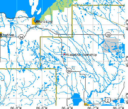 Hiawatha township, MI map