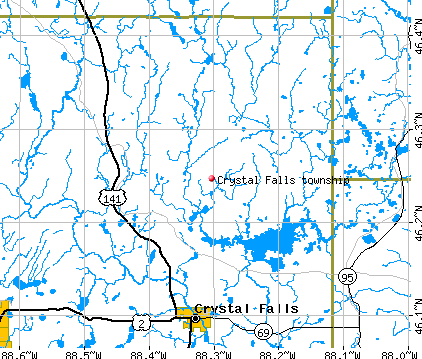 Crystal Falls township, MI map