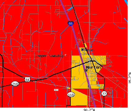 Jasper township, AR map