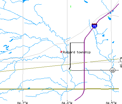 Rudyard township, MI map