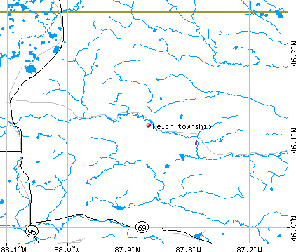 Felch township, MI map