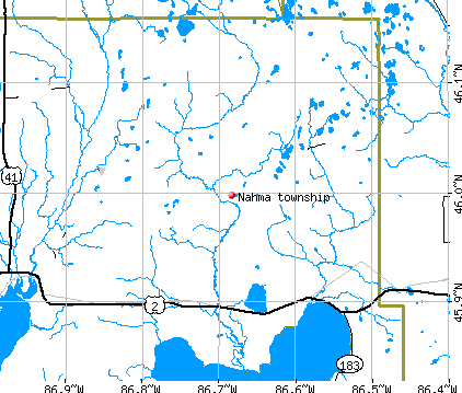Nahma township, MI map