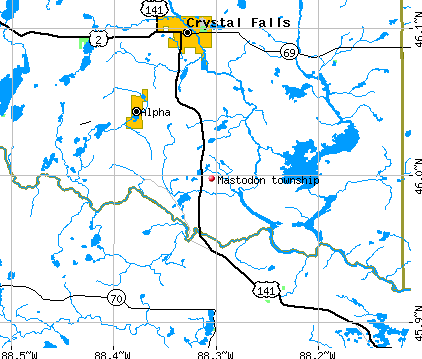 Mastodon township, MI map