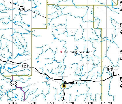 Spalding township, MI map