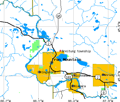 Breitung township, MI map