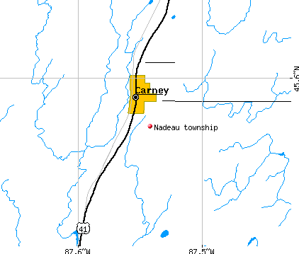 Nadeau township, MI map