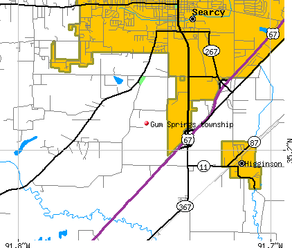 Gum Springs township, AR map