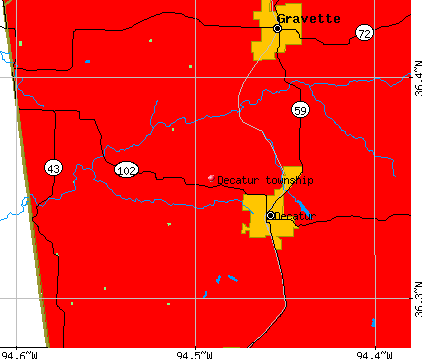 Decatur township, AR map