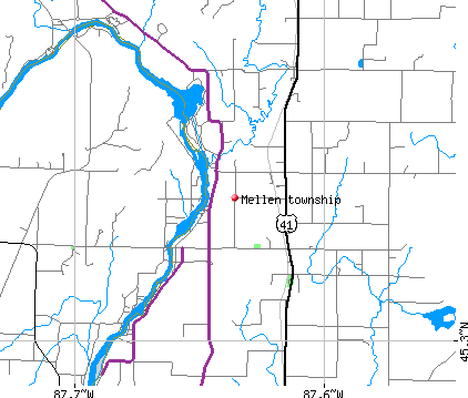 Mellen township, MI map