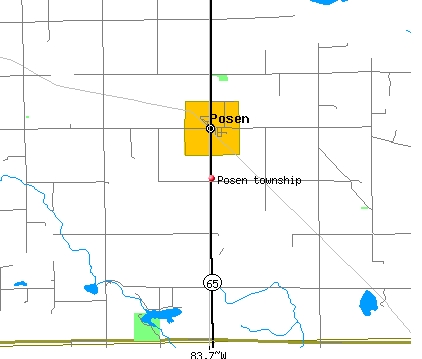 Posen township, MI map
