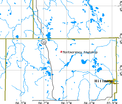 Montmorency township, MI map