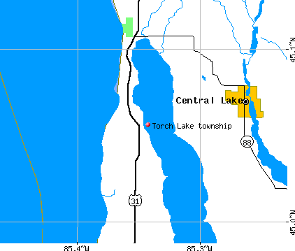 Torch Lake township, MI map