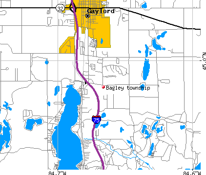 Bagley township, MI map